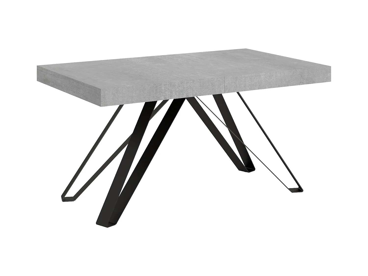 Uitschuifbare tafel 90x160/420 cm Terium cement frame antraciet