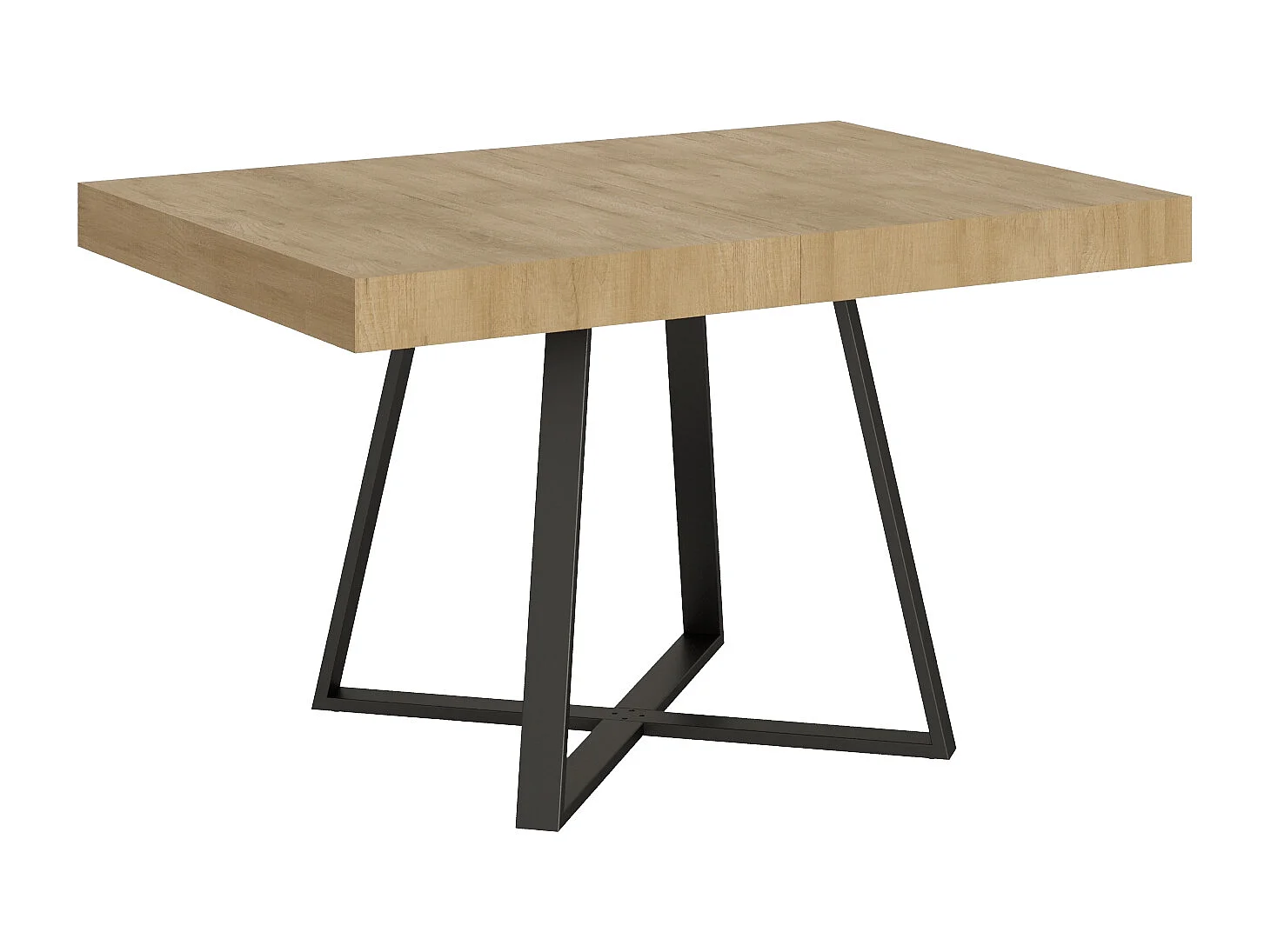 Table extensible 130/234x90 cm Abbraccio effet bois, chêne nature pieds anthracite
