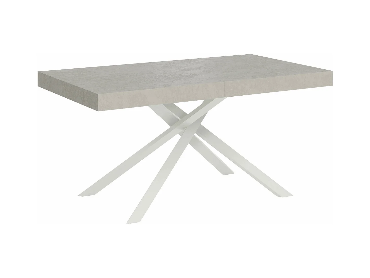 Table extensible 90x160/264 cm Karida cachemire pieds blancs