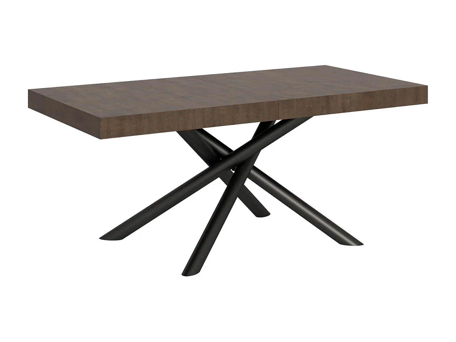 Table extensible 90x200/304 cm Famas Noyer cadre Anthracite