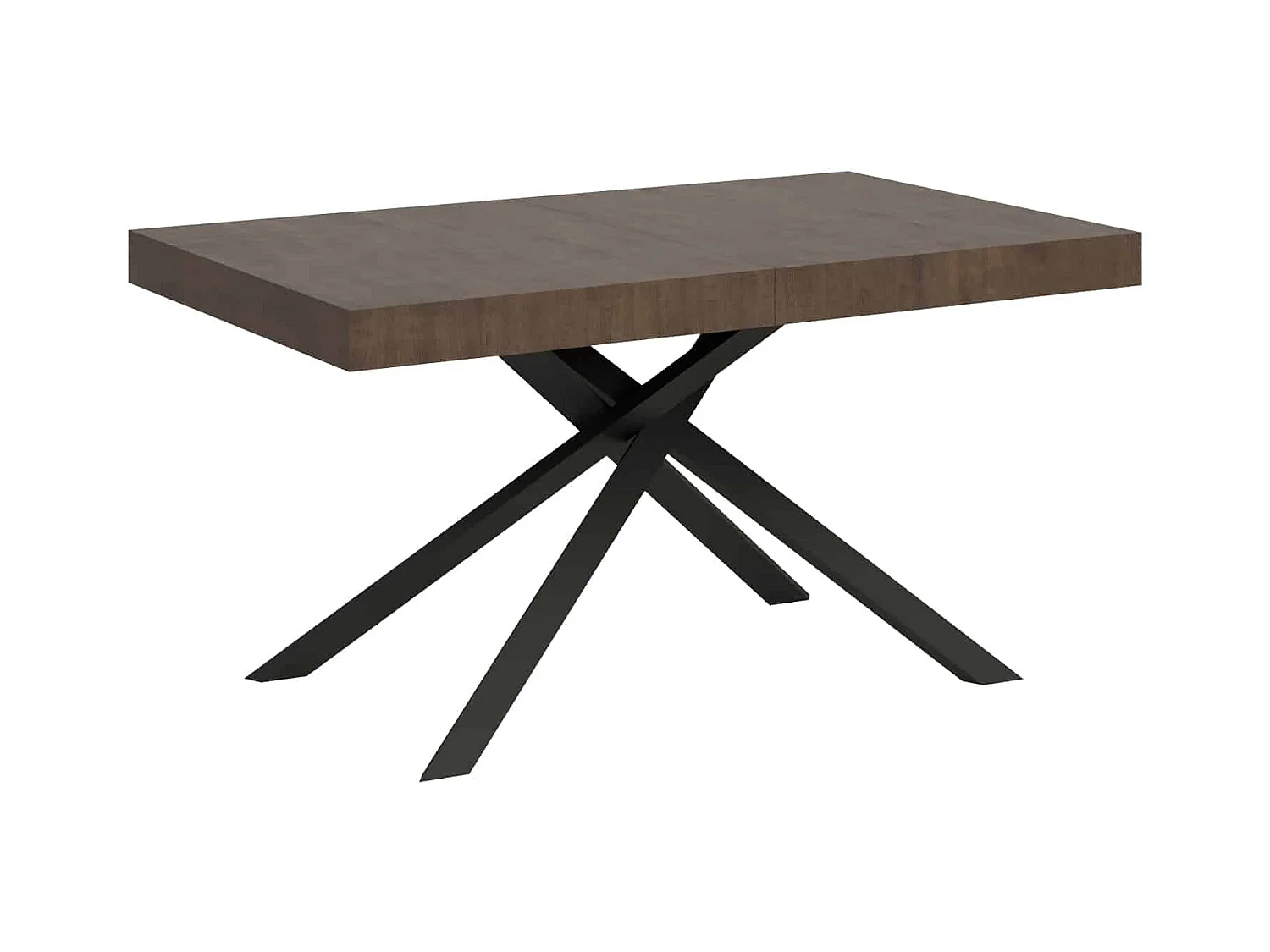 Table extensible 80x140/224 cm Karida noyer pieds anthracite