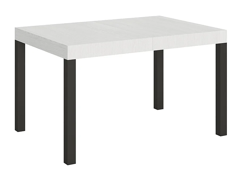 Table extensible 140/400x90 cm Everyday frêne blanc pieds anthracite