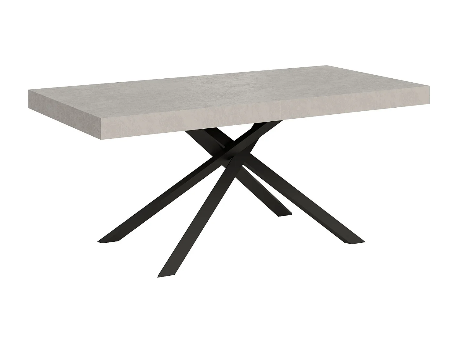 Table extensible 90x200/460cm Karida cachemire pieds anthracite