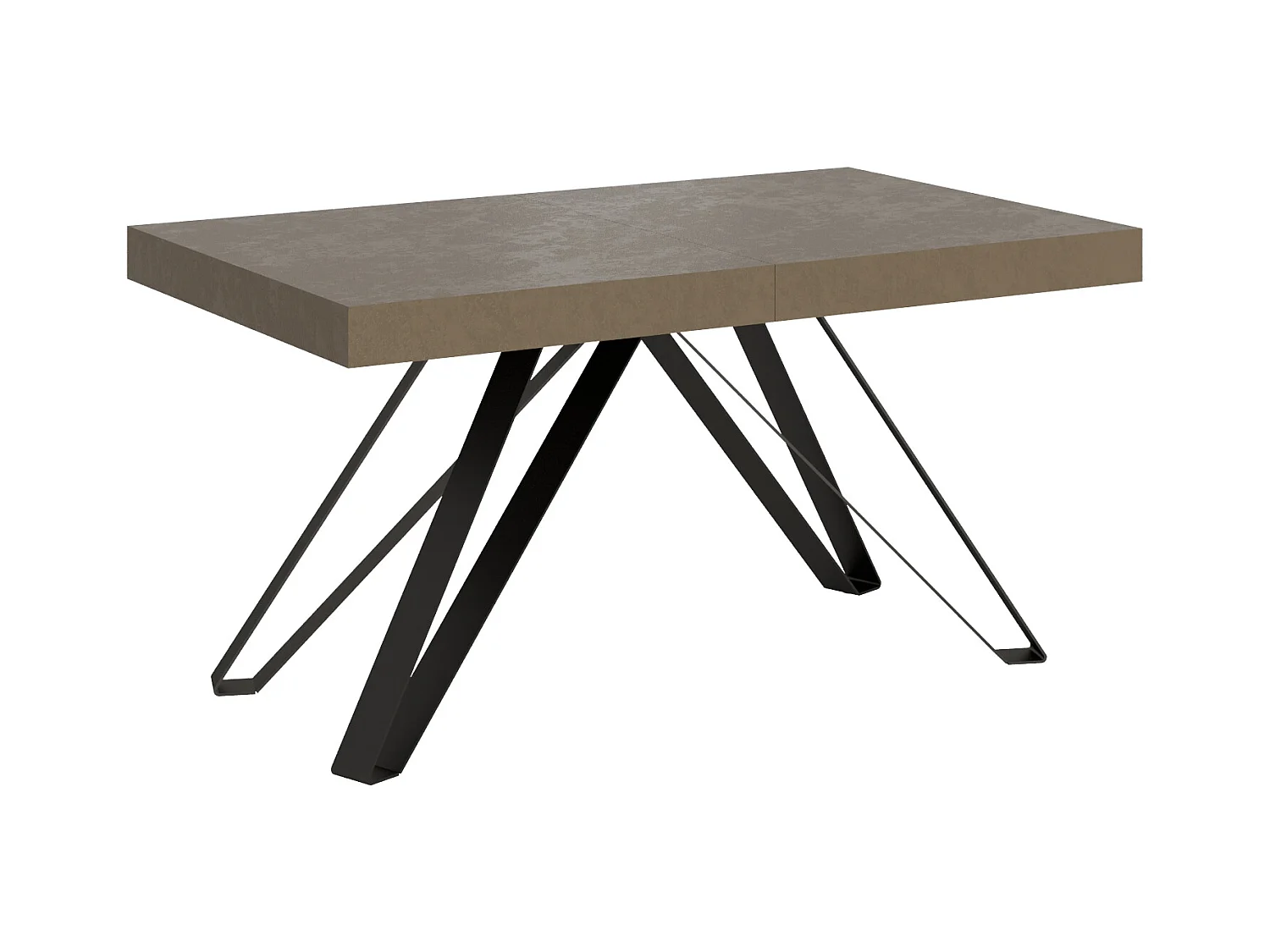 Table extensible 90x160/264 cm Terium taupe pieds anthracite