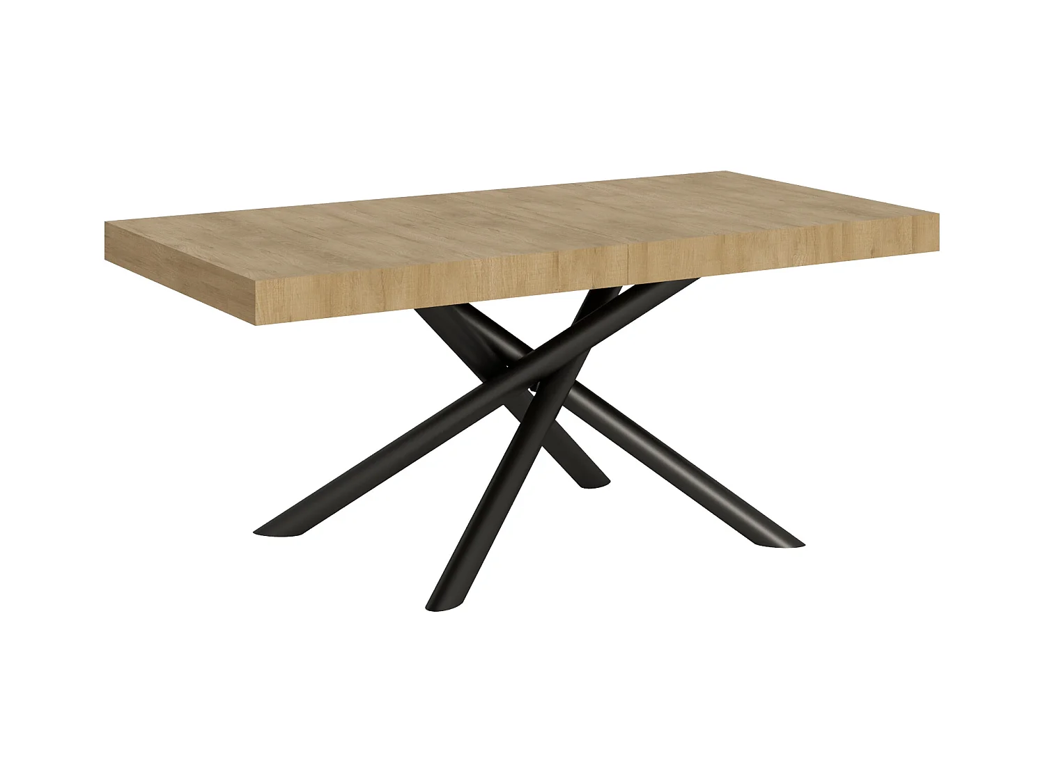 Table extensible 90x200/460 cm Famas Chêne Nature cadre Anthracite