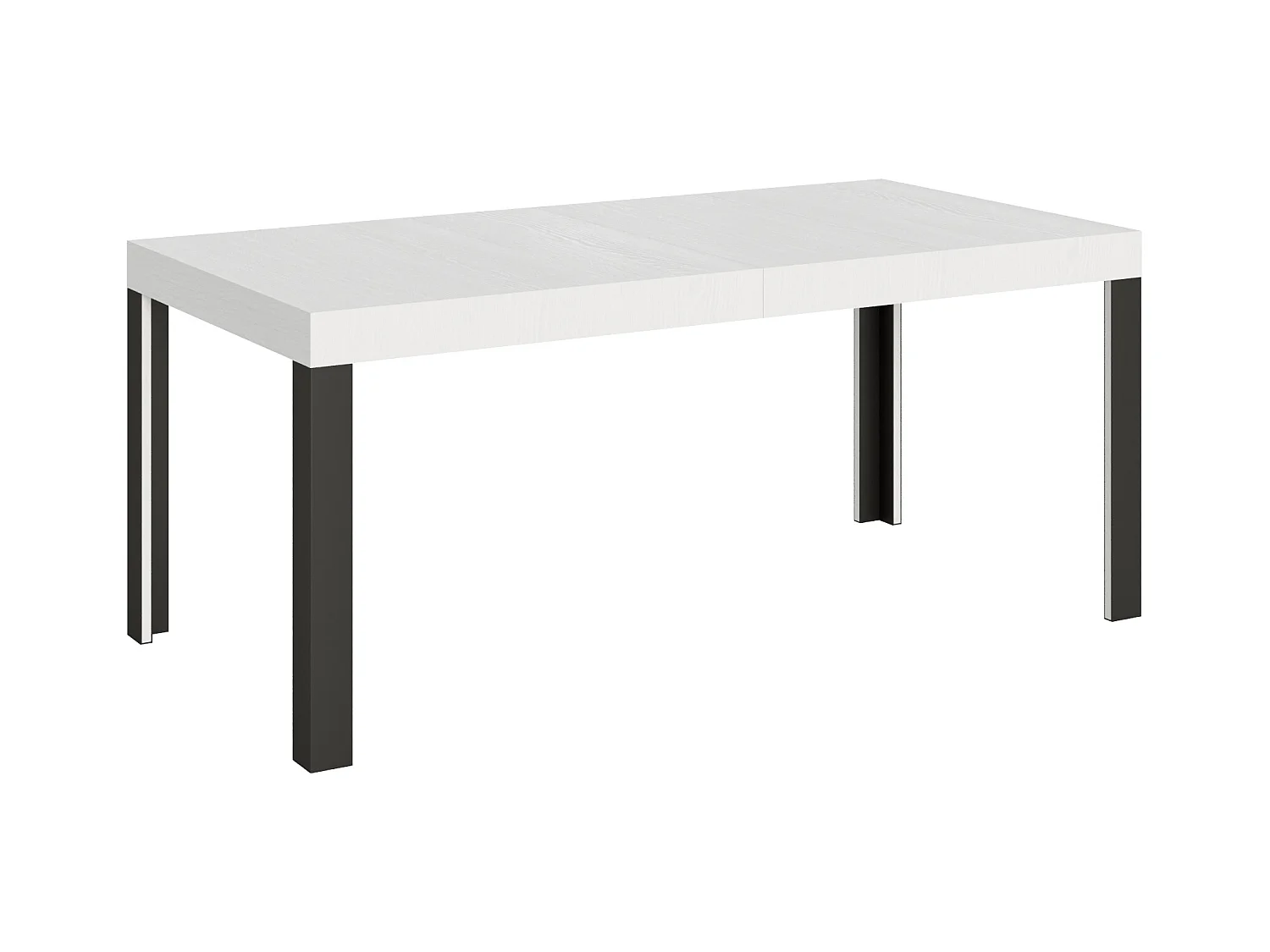 Table extensible 90x200/304 cm Linea Frêne Blanc cadre Anthracite