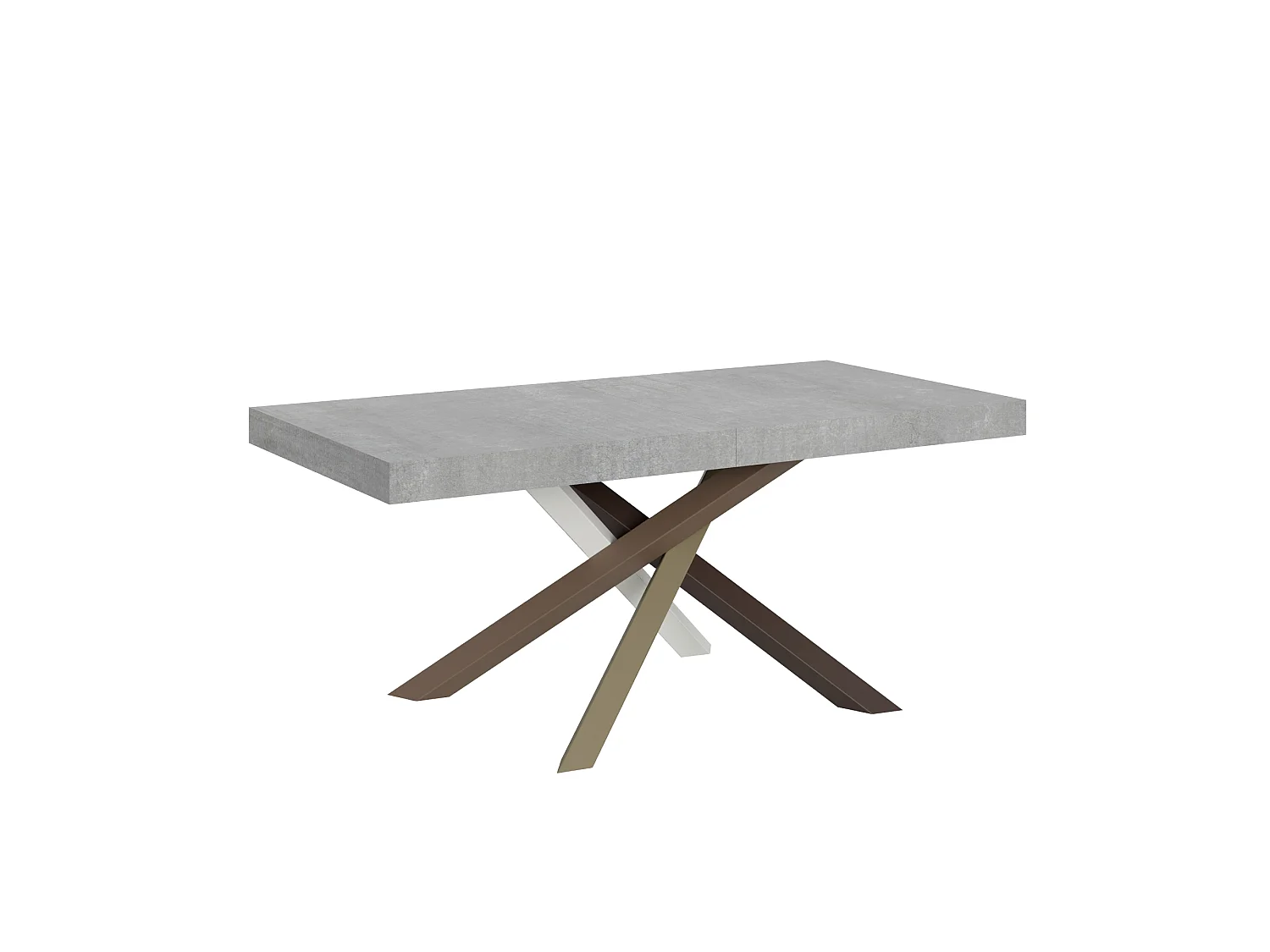Uitschuifbare tafel 200/460x90 cm Volantis cement poten veelkleurig 4/C