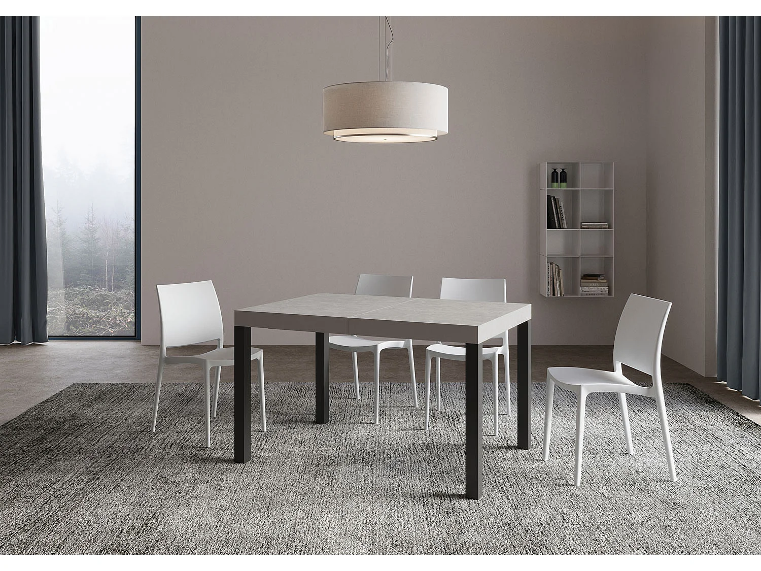 Mesa extensible 90x120/224 cm Everyday cachemira patas antracita