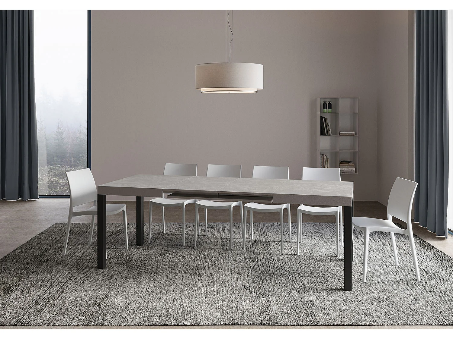 Mesa extensible 90x120/224 cm Everyday cachemira patas antracita