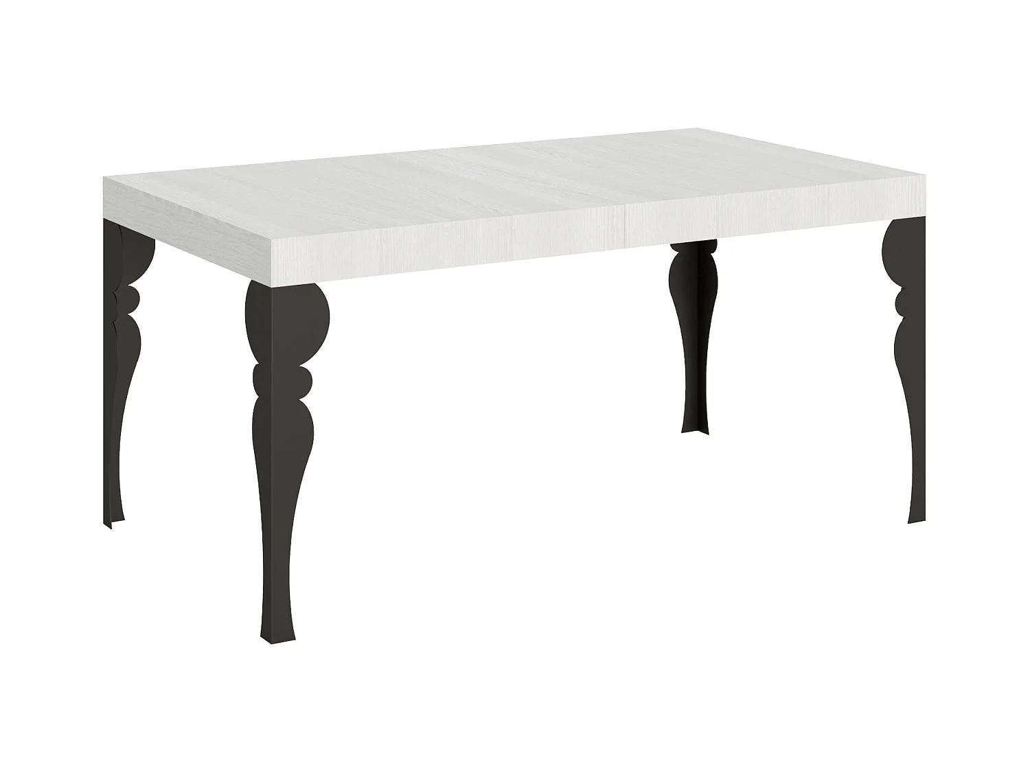 Paxon Ausziehtisch 160/244x80 cm, Esche weiß, Beine anthrazit