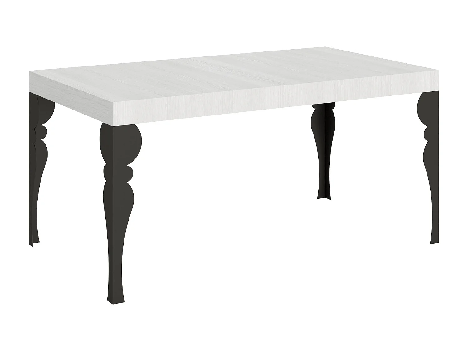 Paxon udtræksbord 160/244x80 cm hvid ask antracit ben