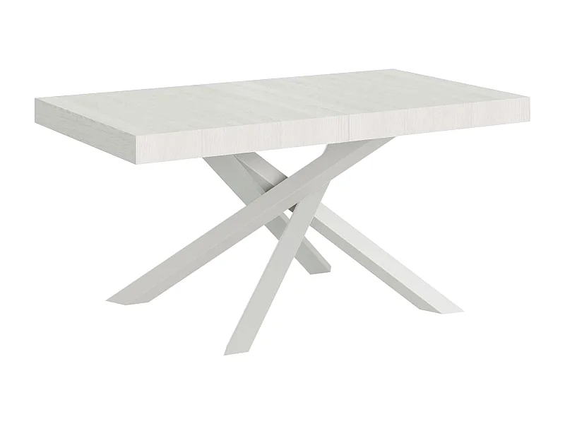 Table extensible 90x180/284 cm Volantis Frêne Blanc cadre blanc