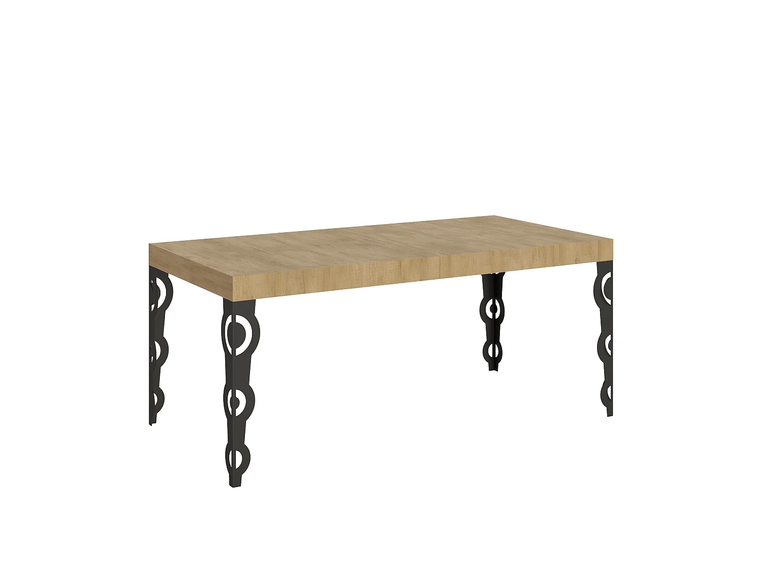 Karamay extendable table 200/460x90 cm natural oak with anthracite legs