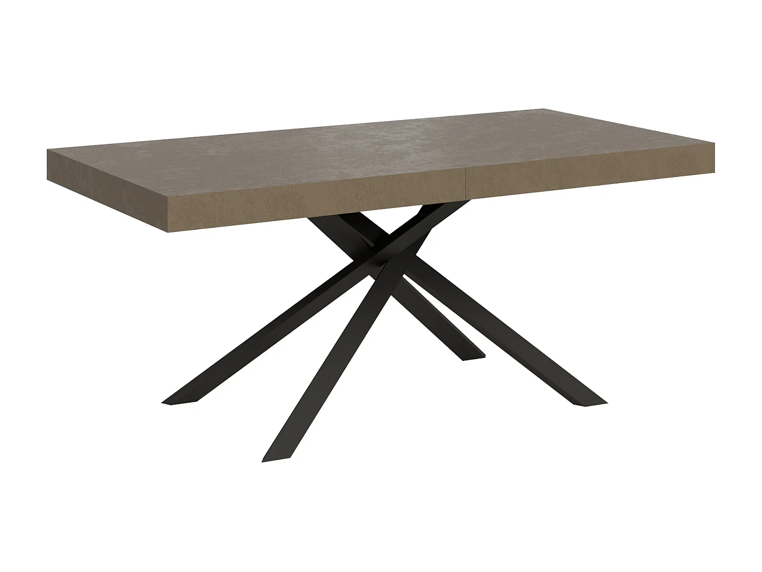 Table extensible 180/284x90 cm Karida taupe pieds anthracite