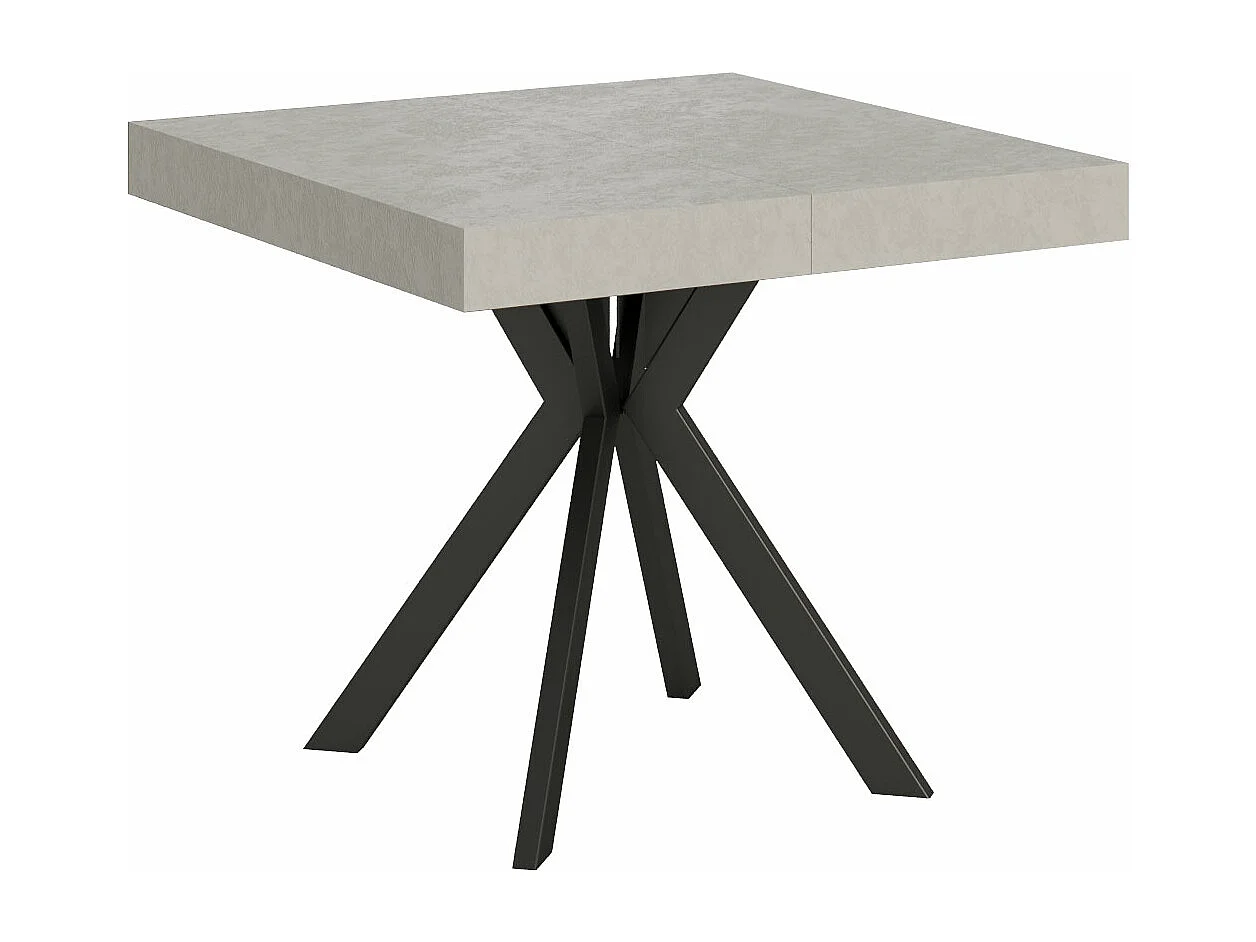 Uitschuifbare tafel 90x90/194 cm Dolcezza kasjmier frame antraciet