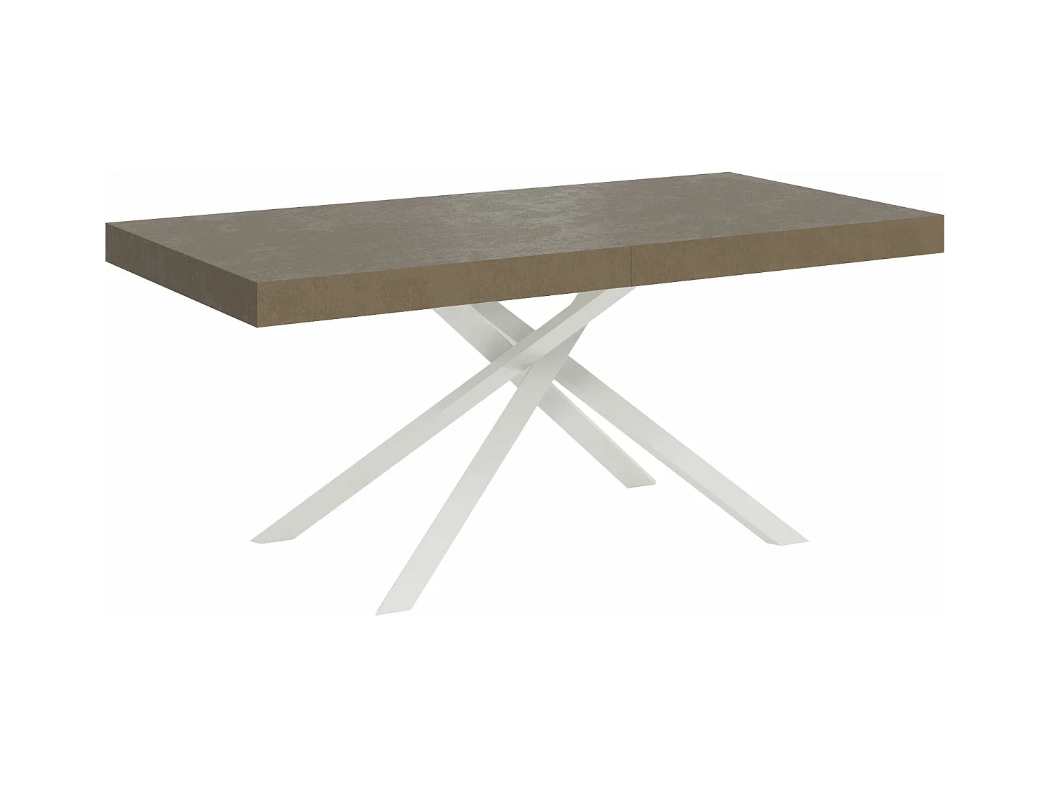 Uitschuifbare tafel 90x180/440 cm Karida taupe frame wit