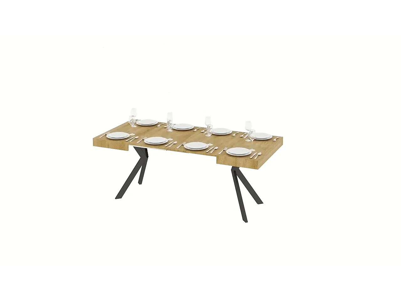 Table extensible 90/194x90 cm Dolcezza taupe pieds anthracite