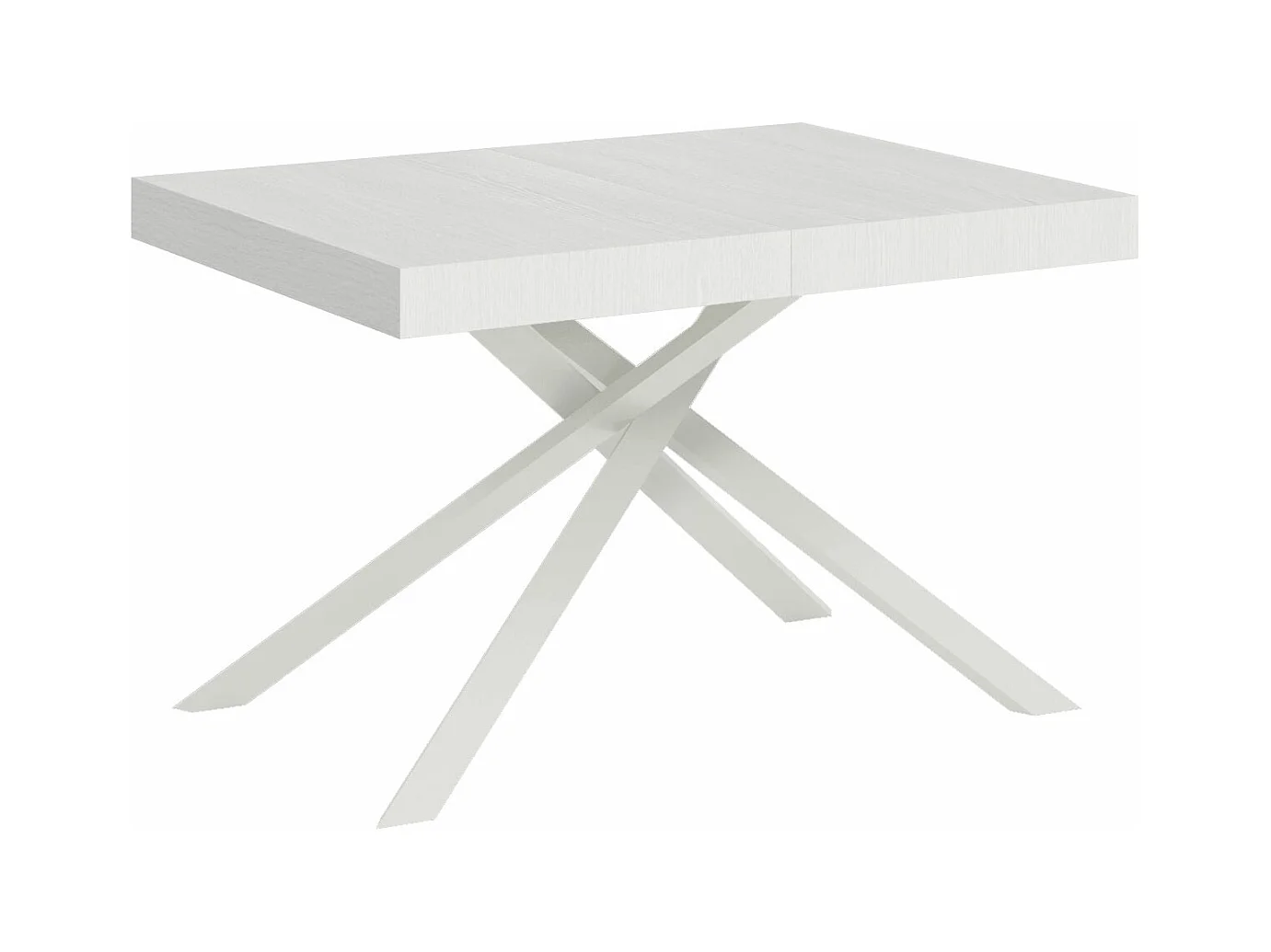 Uitschuifbare tafel 90x120/380 cm Karida eiken wit frame wit