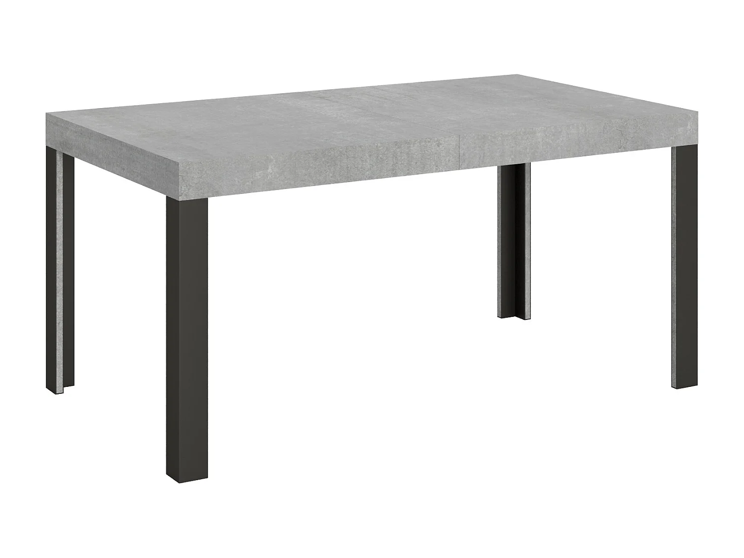 Table extensible 80x160/244 cm Linea Gris Béton cadre Anthracite