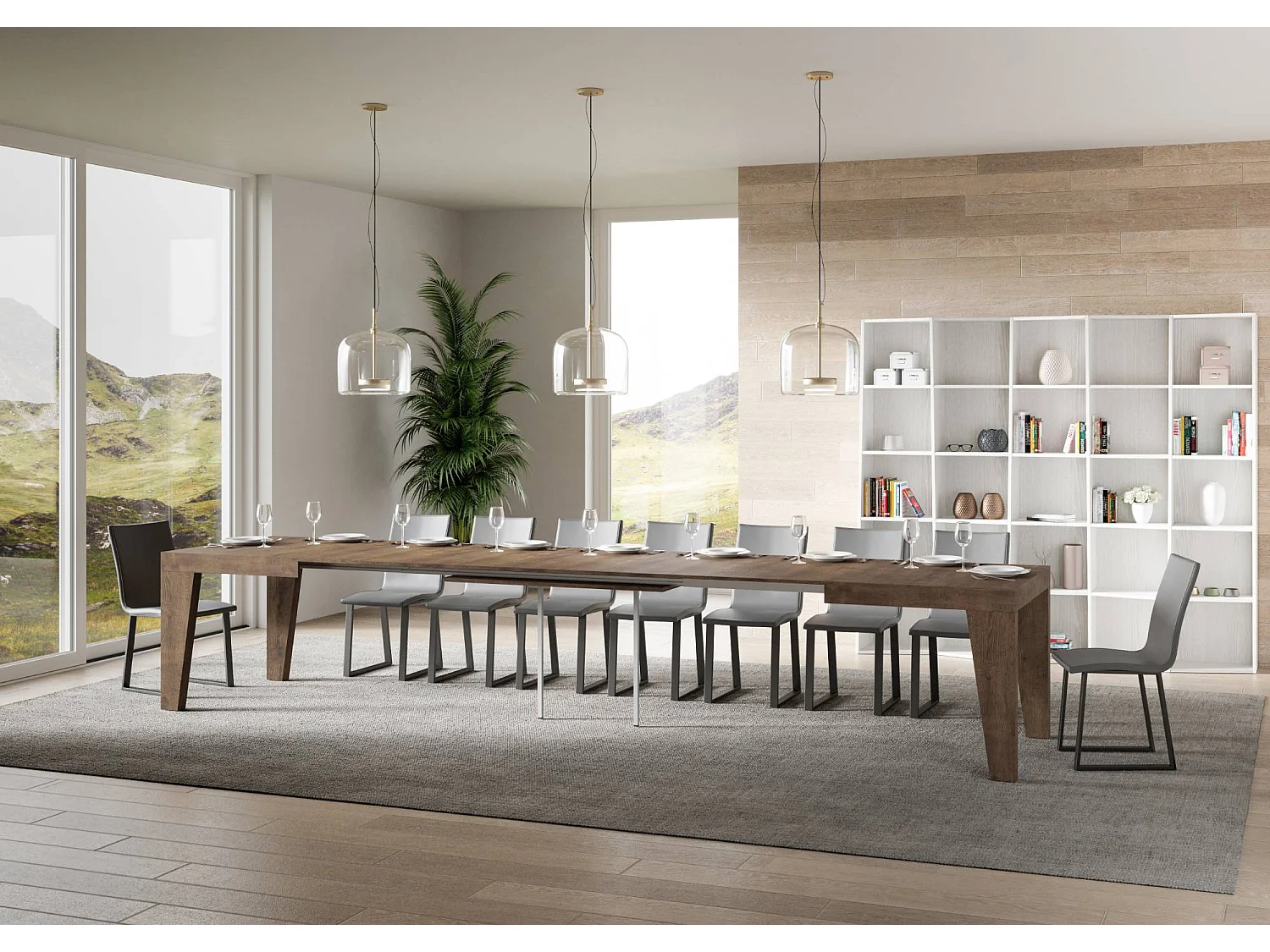 Extendable table 140/400x90 cm Naxy walnut