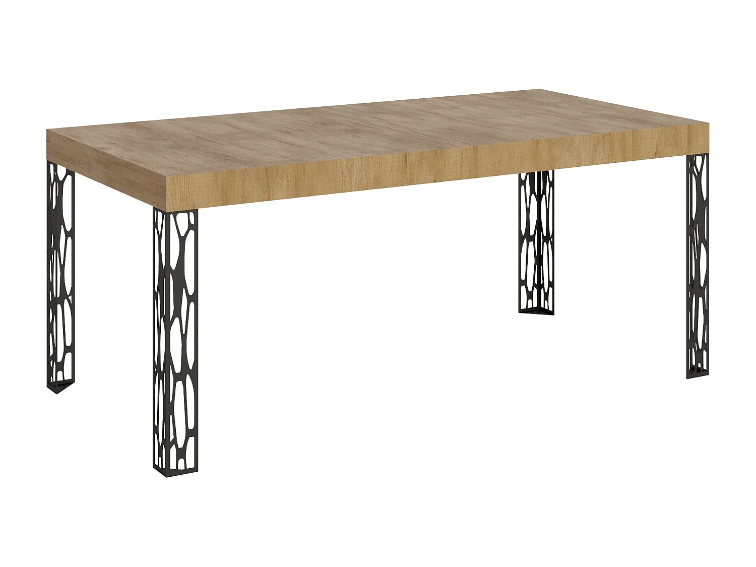 Table extensible 90x200/304 cm Ghibli Chêne Nature cadre Anthracite