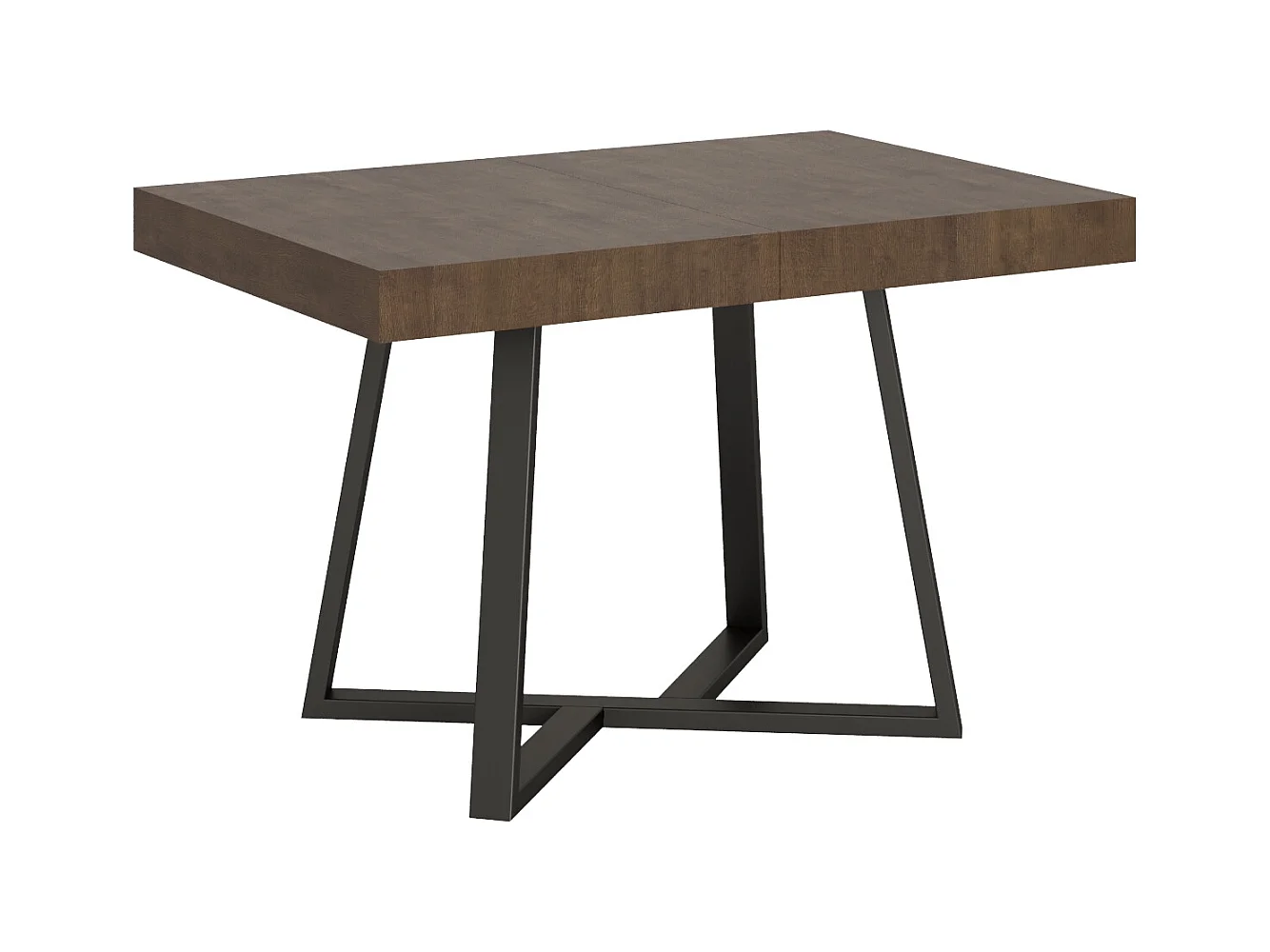 Table extensible 80x120/204 cm Zeplir noyer pieds anthracite