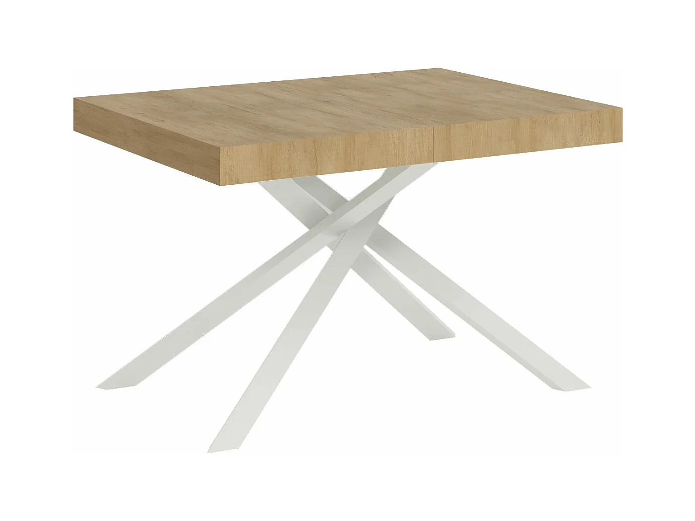 Uitschuifbare tafel 90x120/380 cm Karida natuur eiken frame wit