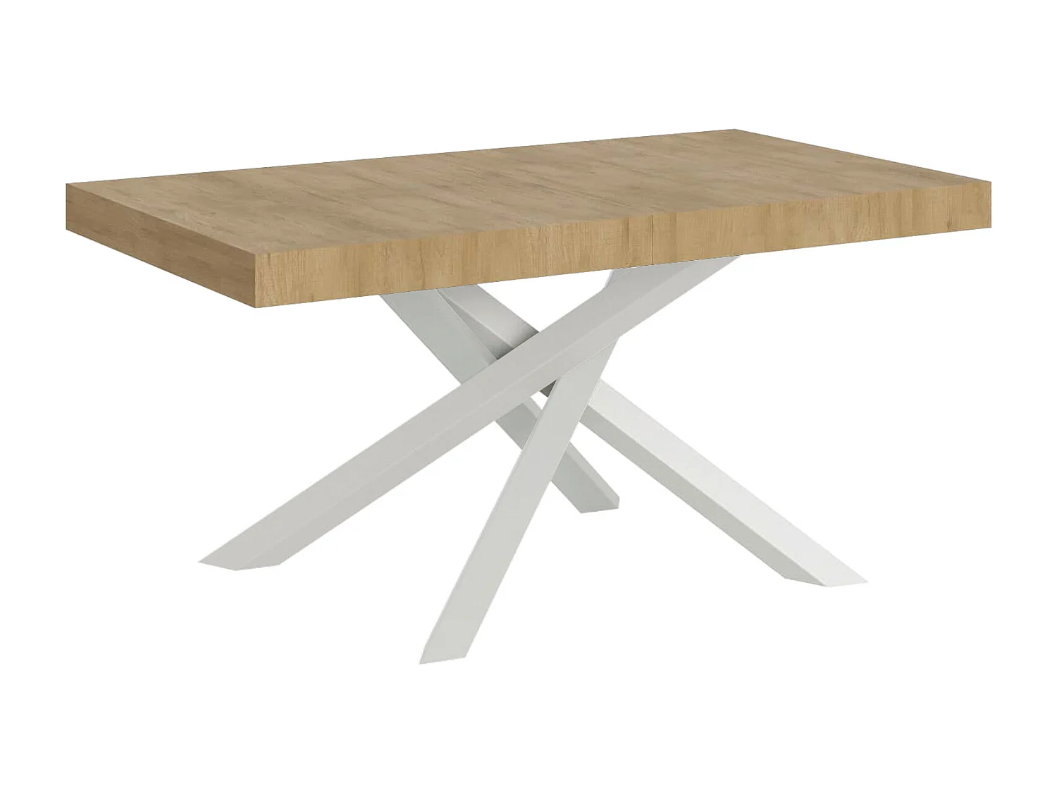 Udtræksbord 180/440x90 cm Volantis natureg hvide ben