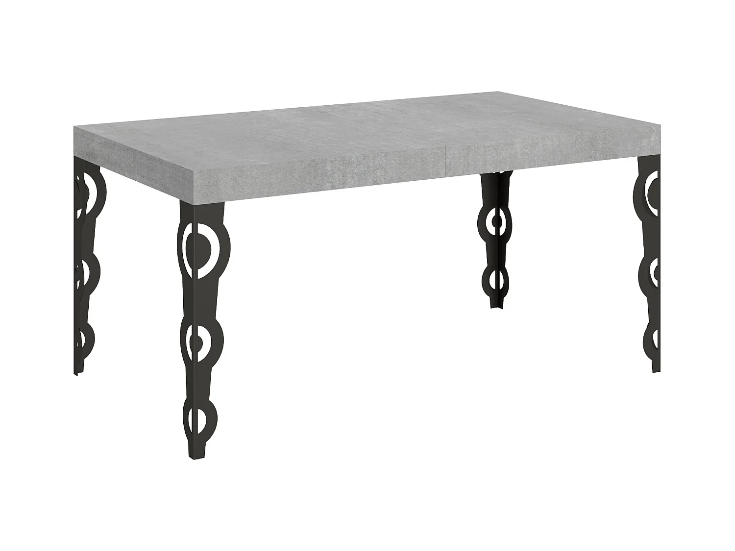 Karamay Ausziehtisch 160/244x80 cm Beton anthrazit Beine