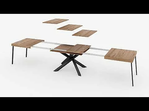 Ausziehtisch 200/460x90 cm Volantis Nussbaum Tischbeine Anthrazit