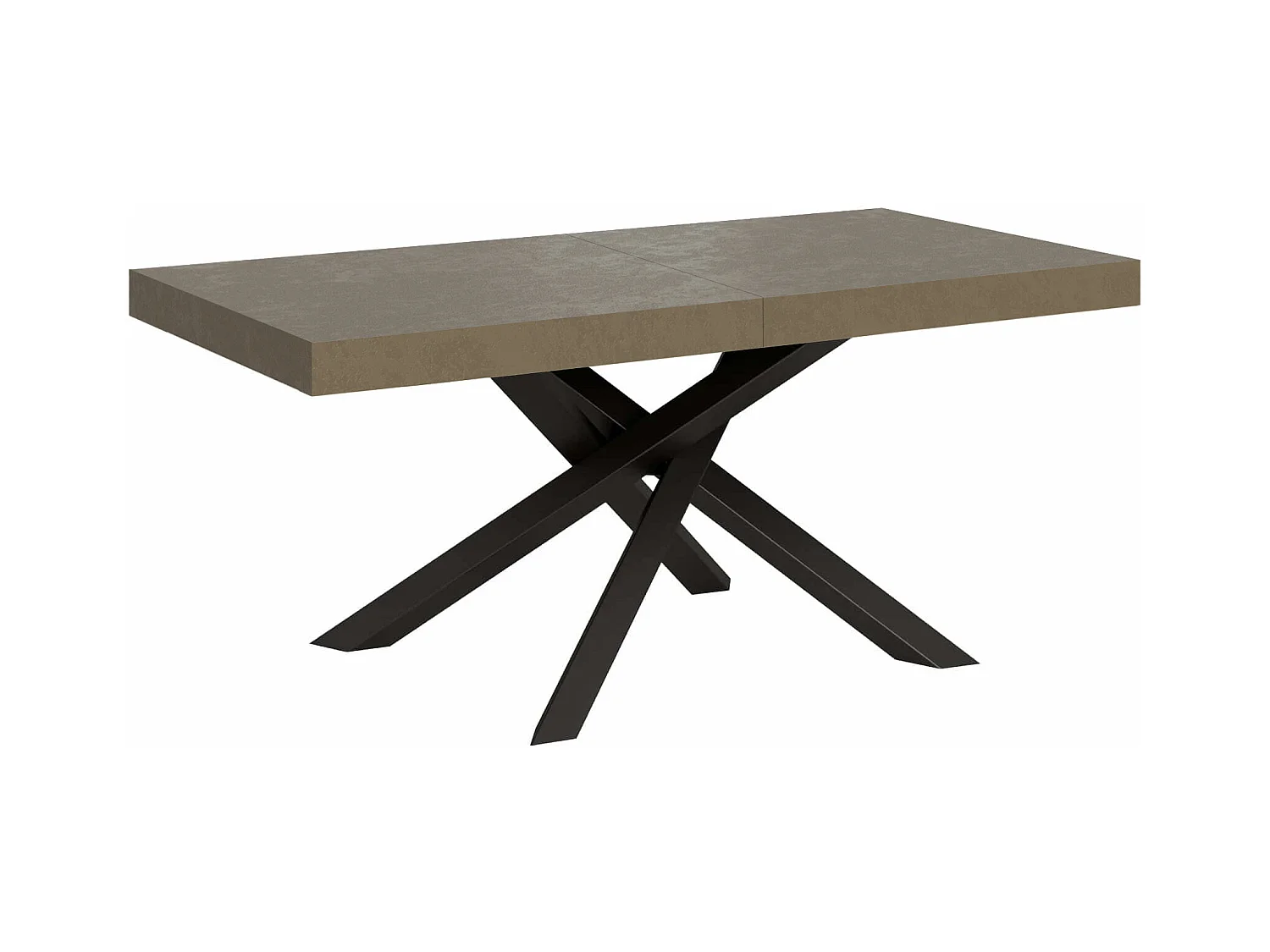 Table extensible 90x160/420 cm Volantis taupe pieds anthracite