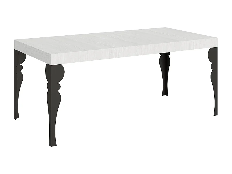 Uitschuifbare tafel 200/460x90 cm Paxon eiken wit met antraciete poten