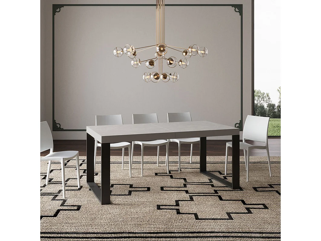 Stół rozkładany 200/460x90 cm nogi Tecno kaszmir antracyt