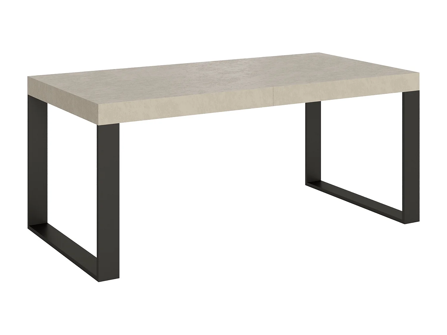 Uitschuifbare tafel 200/460x90 cm Tecno kasjmier met antraciete poten