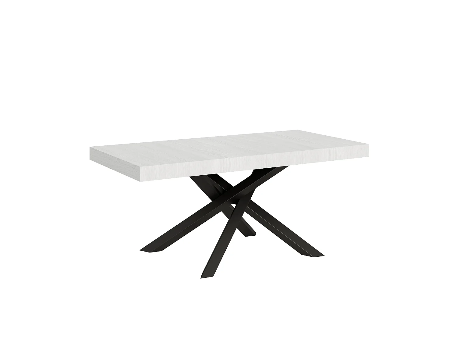 Table extensible 200/460x90 cm Volantis frêne blanc pieds anthracite