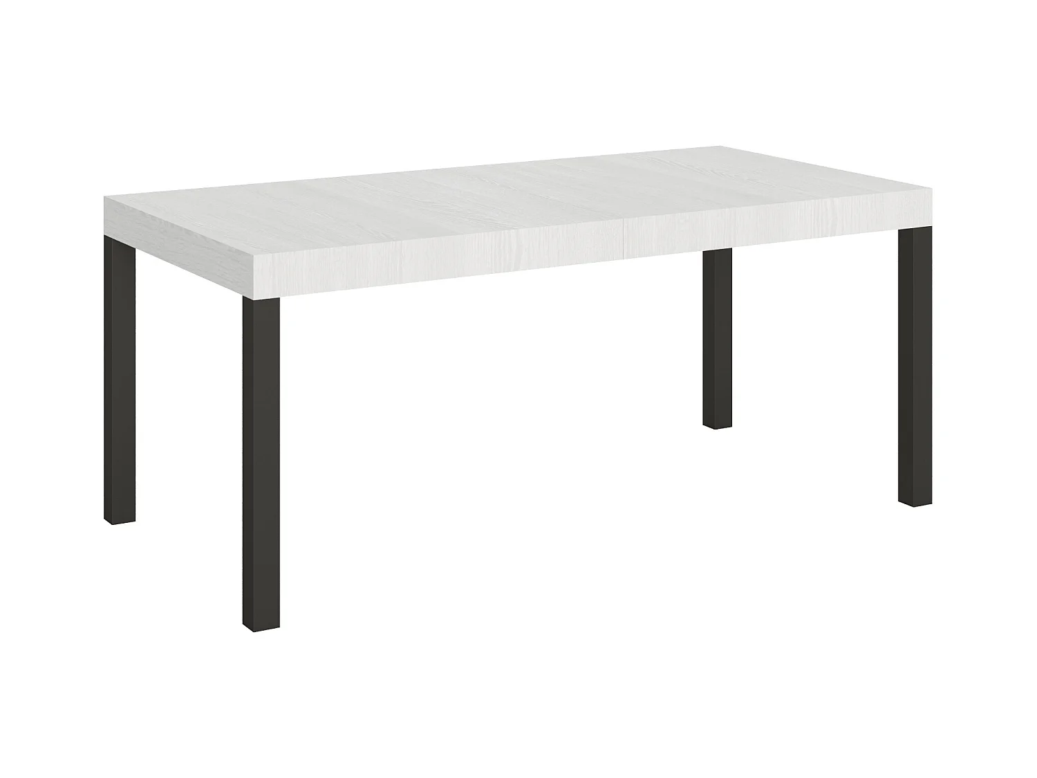 Table extensible 90x200/460 cm Everyday Frêne Blanc cadre Anthracite