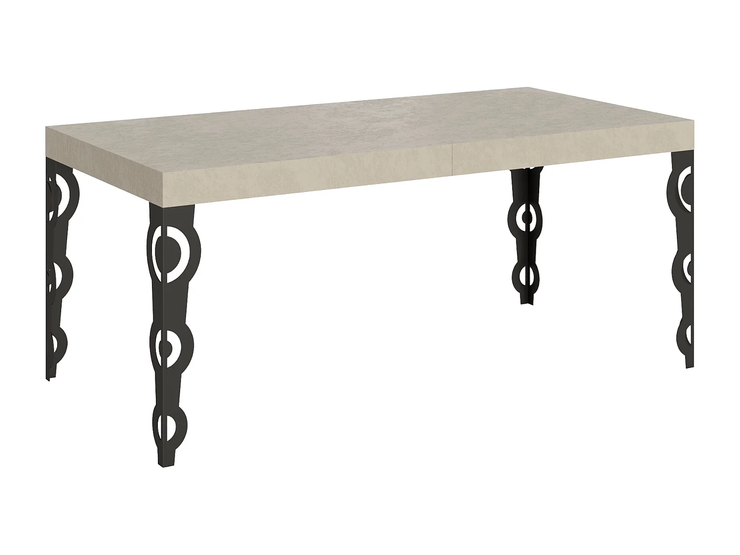 Table extensible 200/460x90 cm Karamay cachemire pieds anthracite