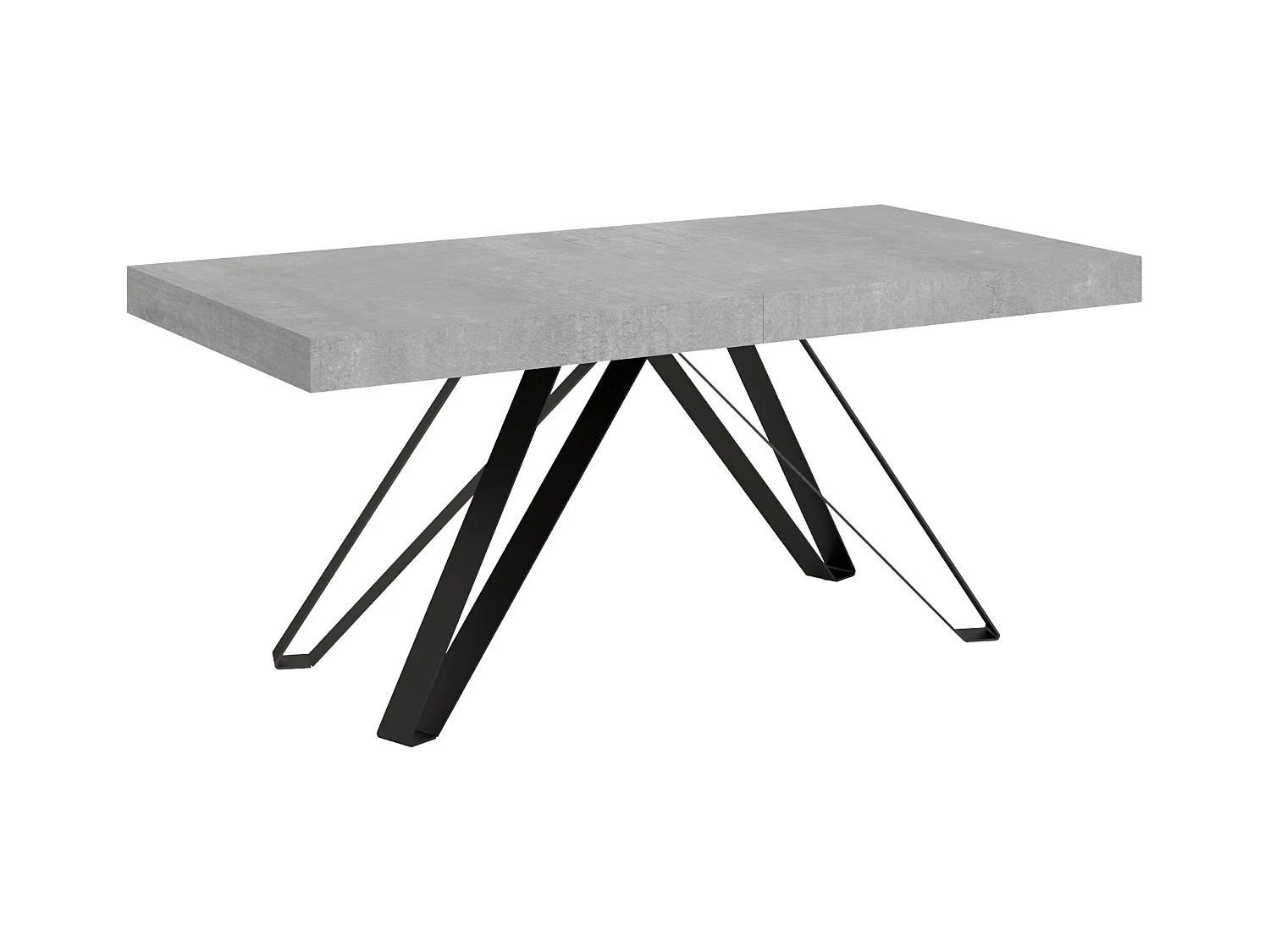 Table extensible 90x180/440 cm Terium gris béton pieds anthracite