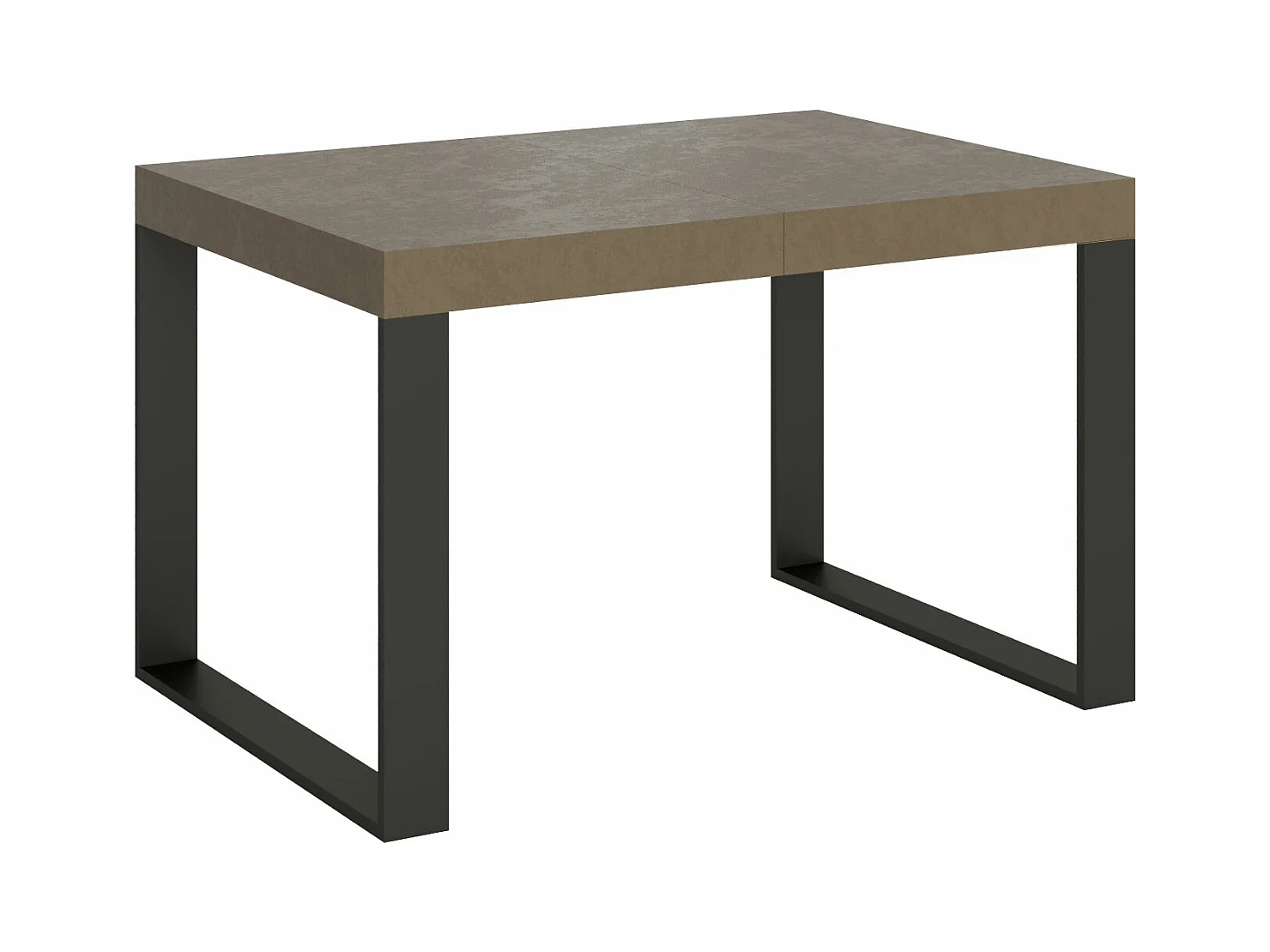Table extensible 90x120/224 cm Tecno taupe pieds anthracite