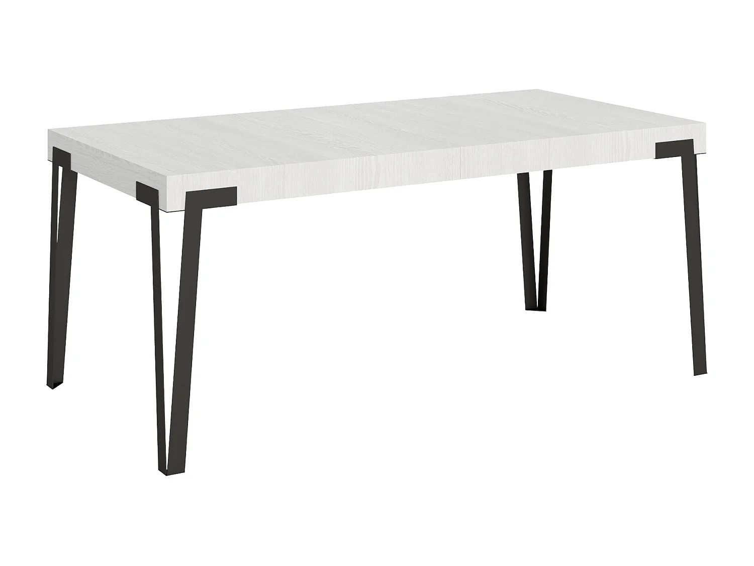 Table extensible 90x200/304 cm Rio Frêne Blanc cadre Anthracite