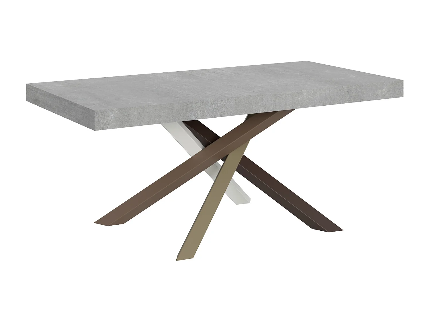 Udtræksbord 200/304x90 cm Volantis beton flerfarvede ben 4/C