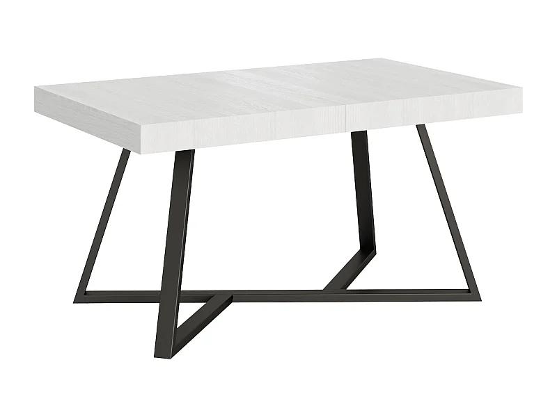 Uitschuifbare tafel 90x140/244 cm Booster eiken wit frame antraciet