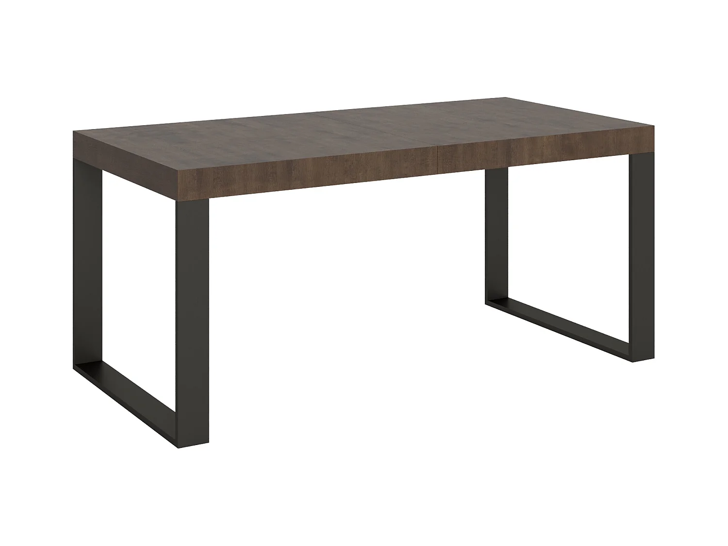 Ausziehtisch 200/460x90 cm Tecno-Nussbaum mit anthrazitfarbenen Beinen