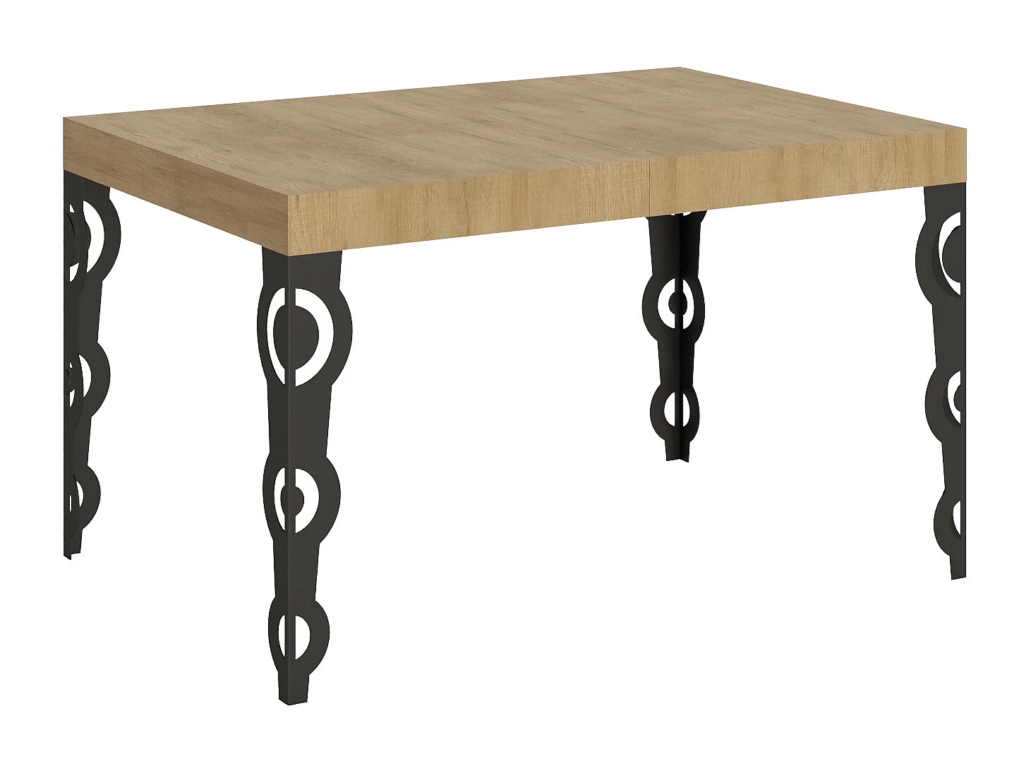 Karamay udtræksbord 140/224x80cm naturlig eg med antracit ben