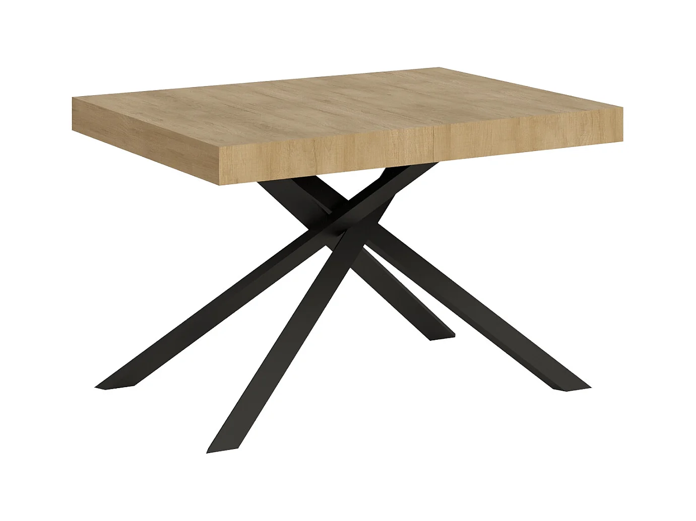 Uitschuifbare tafel 90x120/380 cm Karida natuur eiken frame antraciet