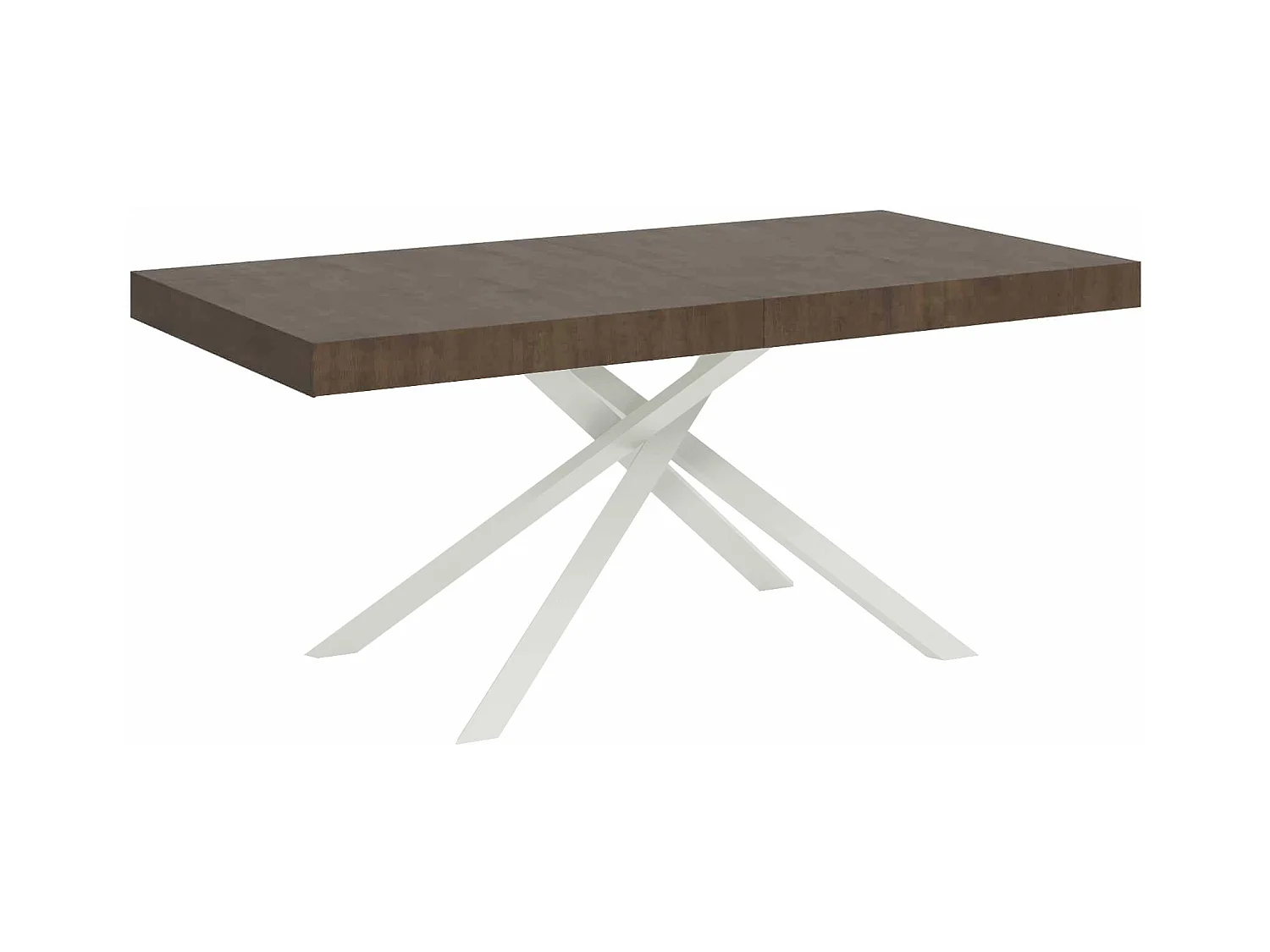 Table extensible 80x160/244 cm Karida noyer pieds blancs