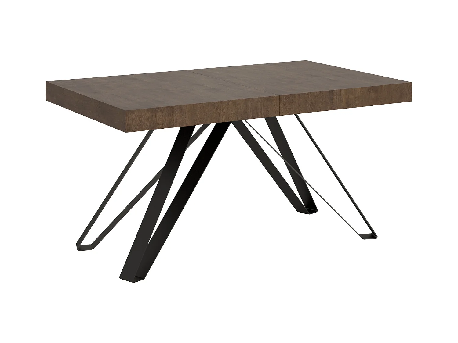 Table extensible 90x160/420 cm Terium noyer pieds anthracite