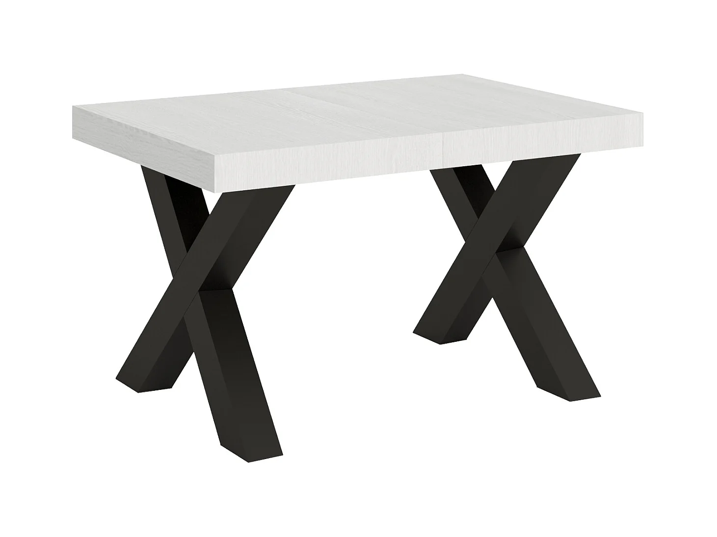 Table extensible 90x140/244 cm Traffic Frêne Blanc cadre Anthracite