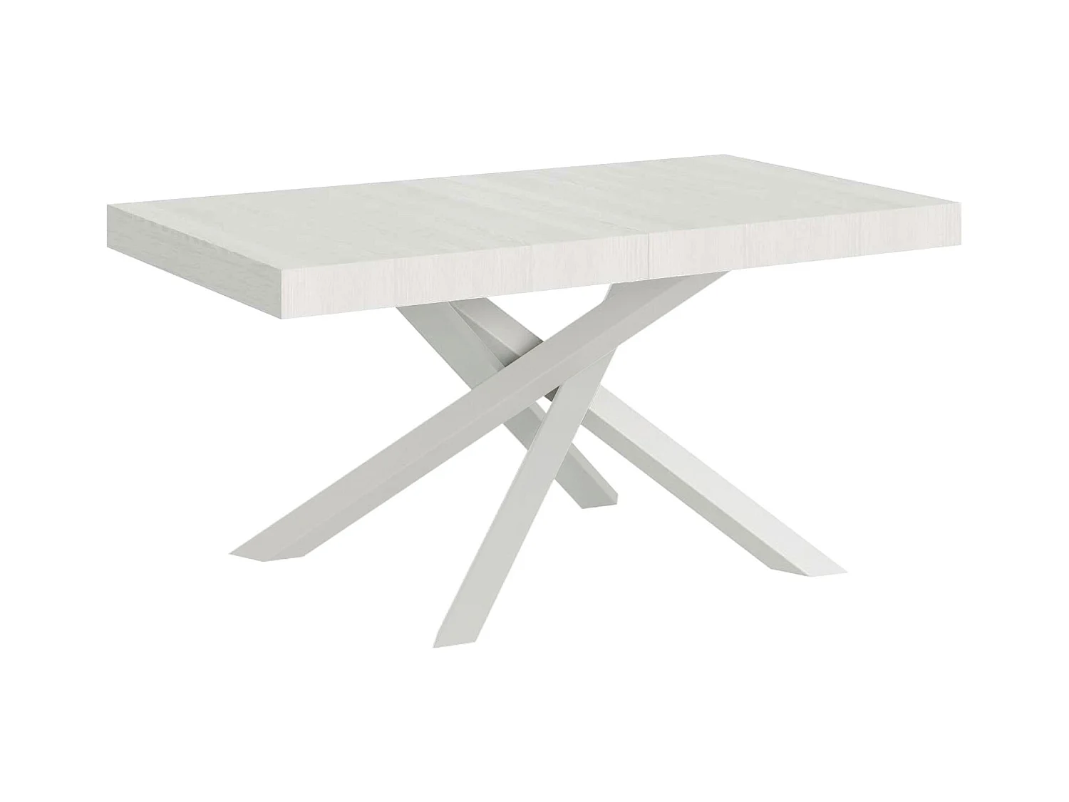 Volantis Ausziehtisch 200/460x90 cm Esche weiß Beine weiß