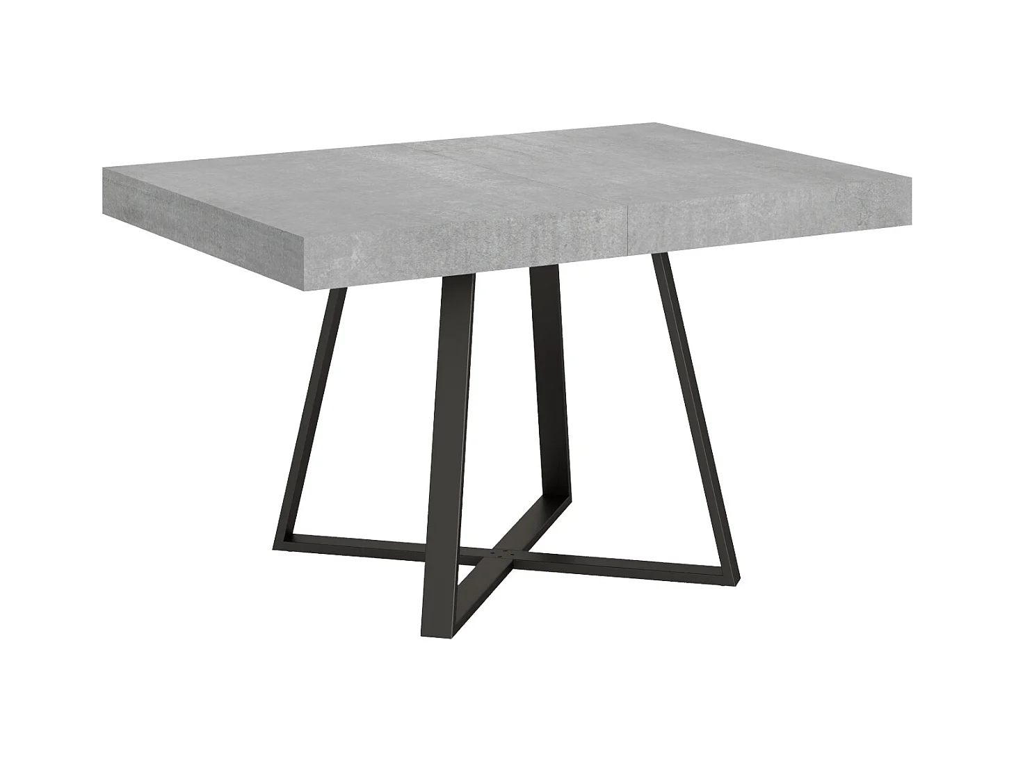 Table extensible 90x130/234 cm Abbraccio gris béton pieds anthracite